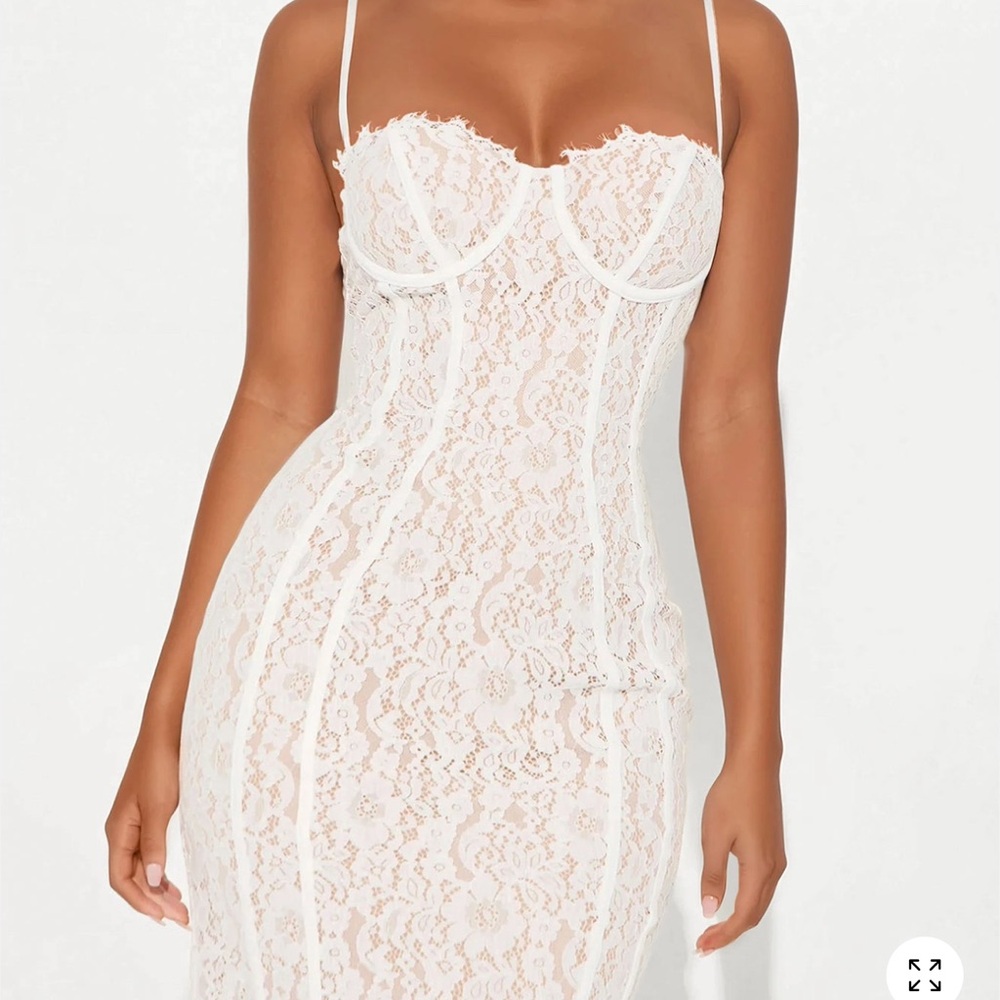Fashion Nova White Lace Chemise